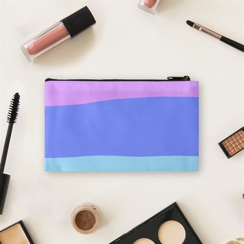 Pastel Colour, Blue, Lilac, Orange, Pastel, Pink, Romance Cosmetic Bag (Small) from ArtsNow.com Back