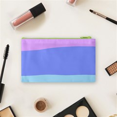 Pastel Colour, Blue, Lilac, Orange, Pastel, Pink, Romance Cosmetic Bag (Small) from ArtsNow.com Back