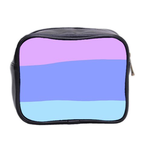 Pastel Colour, Blue, Lilac, Orange, Pastel, Pink, Romance Mini Toiletries Bag (Two Sides) from ArtsNow.com Back