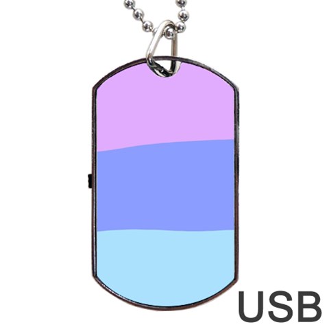 Pastel Colour, Blue, Lilac, Orange, Pastel, Pink, Romance Dog Tag USB Flash (One Side) from ArtsNow.com Front