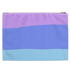 Pastel Colour, Blue, Lilac, Orange, Pastel, Pink, Romance Cosmetic Bag (XXL) from ArtsNow.com Back