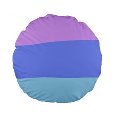 Pastel Colour, Blue, Lilac, Orange, Pastel, Pink, Romance Standard 15  Premium Round Cushions from ArtsNow.com Front