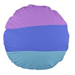 Pastel Colour, Blue, Lilac, Orange, Pastel, Pink, Romance Large 18  Premium Round Cushions