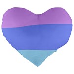 Pastel Colour, Blue, Lilac, Orange, Pastel, Pink, Romance Large 19  Premium Heart Shape Cushions