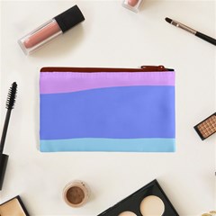 Pastel Colour, Blue, Lilac, Orange, Pastel, Pink, Romance Cosmetic Bag (XS) from ArtsNow.com Back