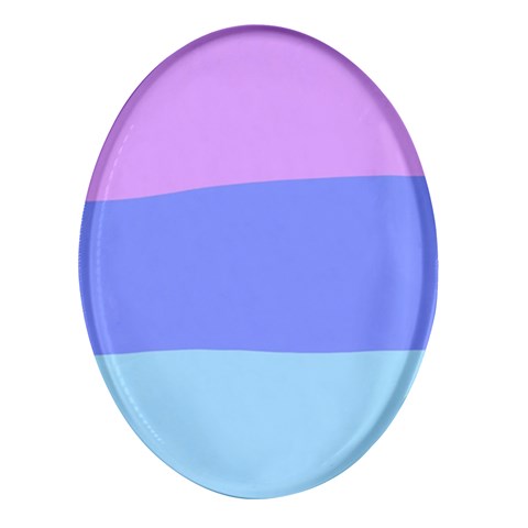 Pastel Colour, Blue, Lilac, Orange, Pastel, Pink, Romance Oval Glass Fridge Magnet (4 pack) from ArtsNow.com Front