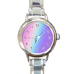 Pastel Rainbow, Color Round Italian Charm Watch