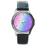 Pastel Rainbow, Color Round Metal Watch