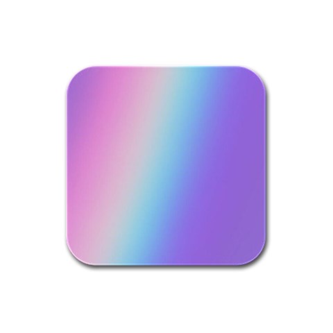 Pastel Rainbow, Color Rubber Square Coaster (4 pack) from ArtsNow.com Front