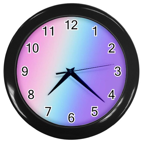 Pastel Rainbow, Color Wall Clock (Black) from ArtsNow.com Front