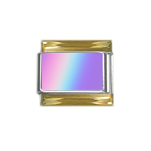 Pastel Rainbow, Color Gold Trim Italian Charm (9mm) from ArtsNow.com Front