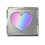 Pastel Rainbow, Color Mega Link Heart Italian Charm (18mm)