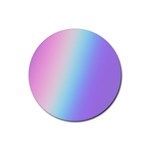 Pastel Rainbow, Color Rubber Round Coaster (4 pack)