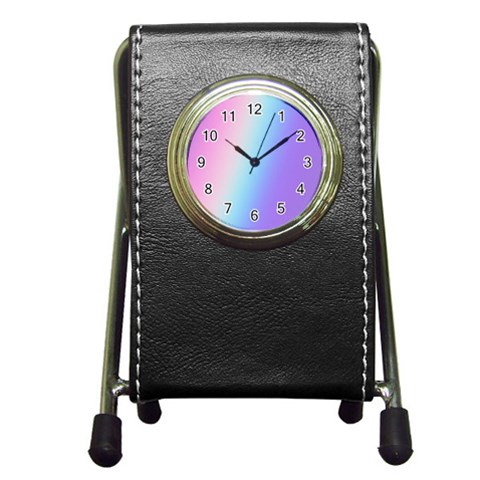 Pastel Rainbow, Color Pen Holder Desk Clock from ArtsNow.com Front