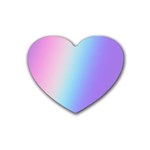 Pastel Rainbow, Color Rubber Coaster (Heart)