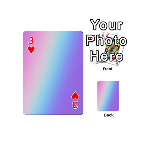 Pastel Rainbow, Color Playing Cards 54 Designs (Mini) from ArtsNow.com Front - Heart3