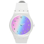 Pastel Rainbow, Color Round Plastic Sport Watch (M)