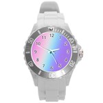 Pastel Rainbow, Color Round Plastic Sport Watch (L)