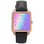 Pastel Rainbow, Color Rose Gold Leather Watch 