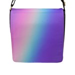 Pastel Rainbow, Color Flap Closure Messenger Bag (L)