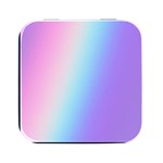 Pastel Rainbow, Color Square Metal Box (Black)