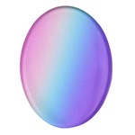 Pastel Rainbow, Color Oval Glass Fridge Magnet (4 pack)