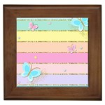 Pastel, Butterfly, Spring, Stripes, Framed Tile