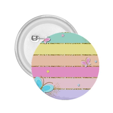 Pastel, Butterfly, Spring, Stripes, 2.25  Buttons from ArtsNow.com Front