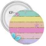 Pastel, Butterfly, Spring, Stripes, 3  Buttons