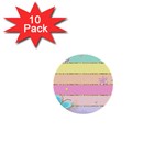 Pastel, Butterfly, Spring, Stripes, 1  Mini Buttons (10 pack) 