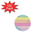 Pastel, Butterfly, Spring, Stripes, 1  Mini Buttons (100 pack) 