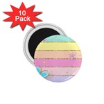 Pastel, Butterfly, Spring, Stripes, 1.75  Magnets (10 pack) 