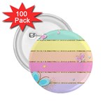 Pastel, Butterfly, Spring, Stripes, 2.25  Buttons (100 pack) 