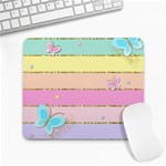 Pastel, Butterfly, Spring, Stripes, Large Mousepad