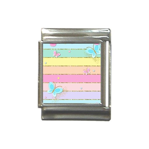 Pastel, Butterfly, Spring, Stripes, Italian Charm (13mm) from ArtsNow.com Front