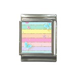 Pastel, Butterfly, Spring, Stripes, Italian Charm (13mm)