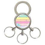 Pastel, Butterfly, Spring, Stripes, 3-Ring Key Chain