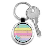 Pastel, Butterfly, Spring, Stripes, Key Chain (Round)