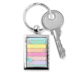 Pastel, Butterfly, Spring, Stripes, Key Chain (Rectangle)