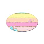 Pastel, Butterfly, Spring, Stripes, Sticker (Oval)