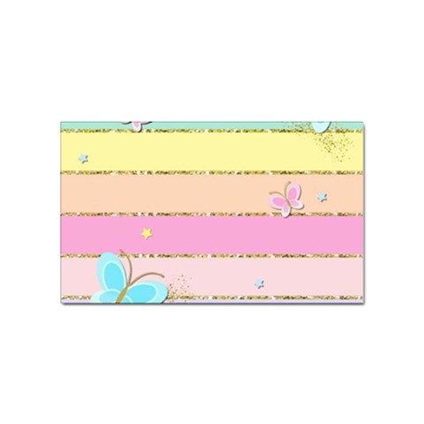 Pastel, Butterfly, Spring, Stripes, Sticker (Rectangular) from ArtsNow.com Front