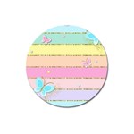 Pastel, Butterfly, Spring, Stripes, Magnet 3  (Round)