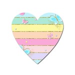 Pastel, Butterfly, Spring, Stripes, Heart Magnet