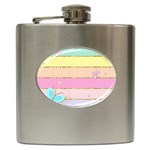 Pastel, Butterfly, Spring, Stripes, Hip Flask (6 oz)