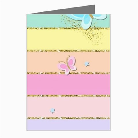 Pastel, Butterfly, Spring, Stripes, Greeting Card from ArtsNow.com Left