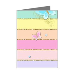 Pastel, Butterfly, Spring, Stripes, Mini Greeting Card from ArtsNow.com Left