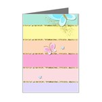 Pastel, Butterfly, Spring, Stripes, Mini Greeting Card