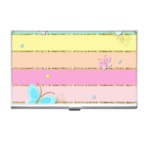 Pastel, Butterfly, Spring, Stripes, Business Card Holder from ArtsNow.com Front