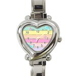 Pastel, Butterfly, Spring, Stripes, Heart Italian Charm Watch