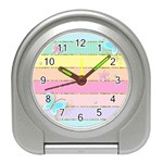 Pastel, Butterfly, Spring, Stripes, Travel Alarm Clock